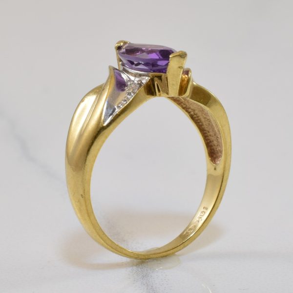 Amethyst & Diamond Bypass Ring | 0.70ct, 0.02ctw | SZ 6.25 | Online now