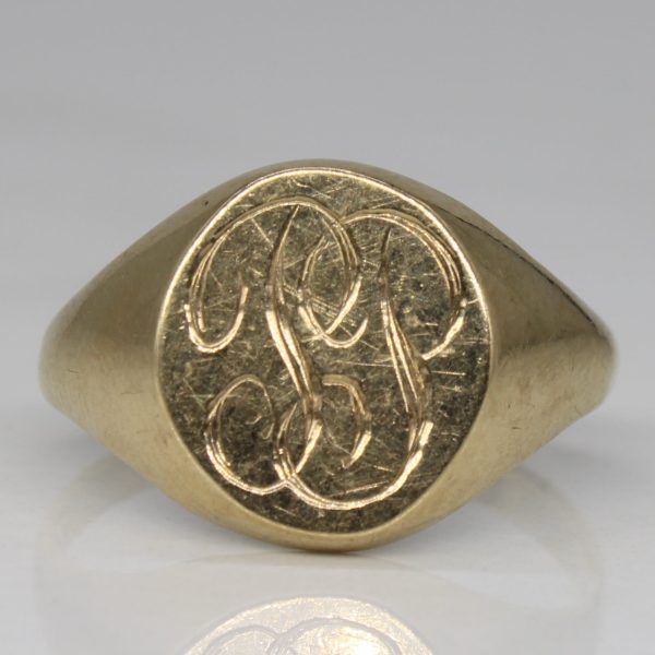 Yellow Gold Initial  P.P.  Signet Ring | SZ 6.5 | Hot on Sale